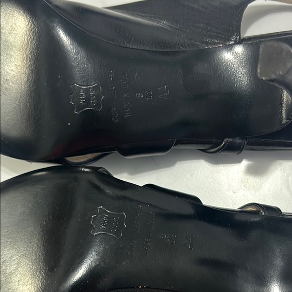 Bruno Magali Black Leather Slingback Heels with Pointed Toe - Picture 6 of 6